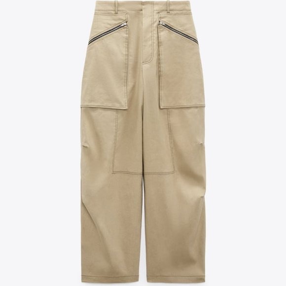 Zara Pants & Jumpsuits Nwt Zara Trousers With Zips And Topstitching